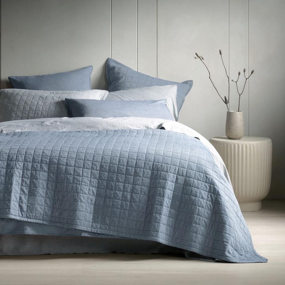 Reilly Bed Cover in Chambray
