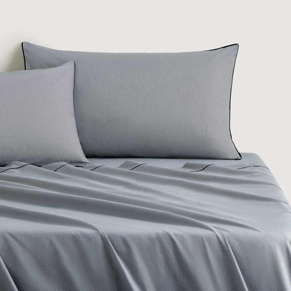Classic Contrast Chino Sheet Set in Night Shadow
