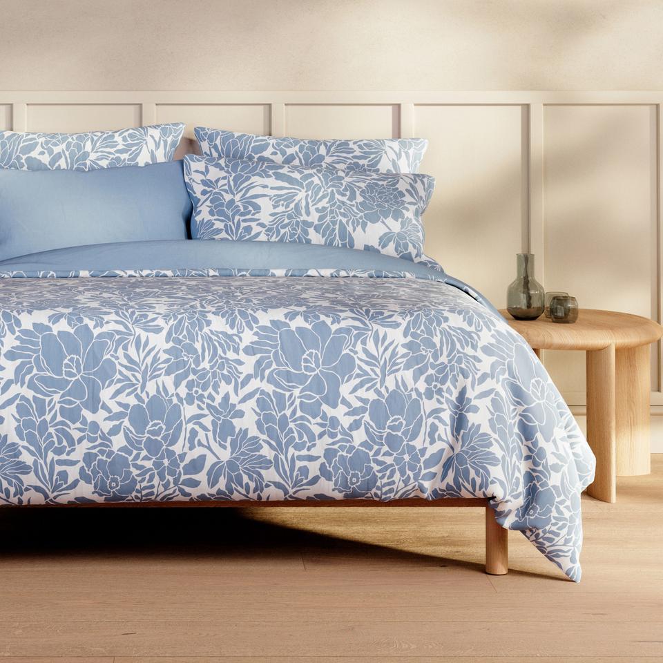Trevina Quilt Cover Set in Light Blue