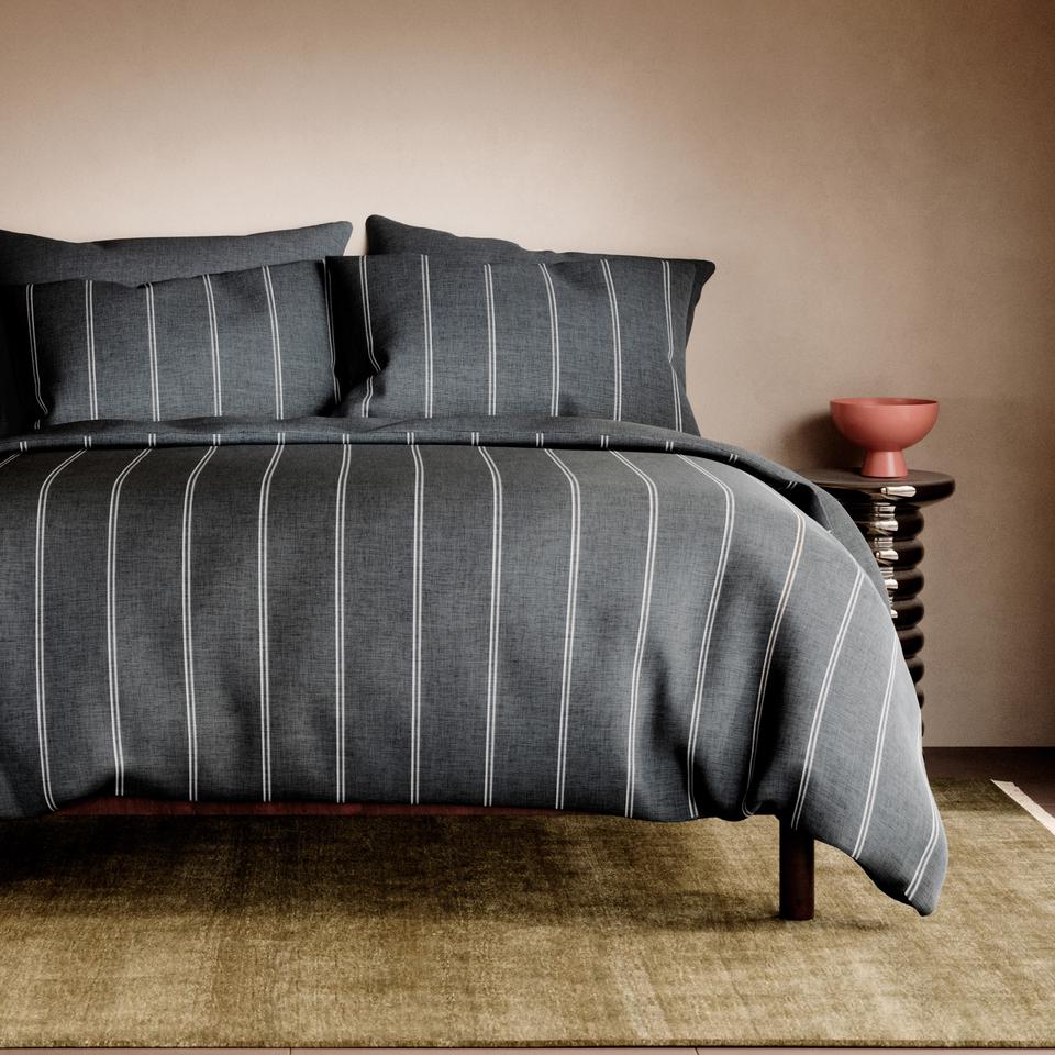 Abbotson Linen Duo Quilt Cover in Ebony Marle