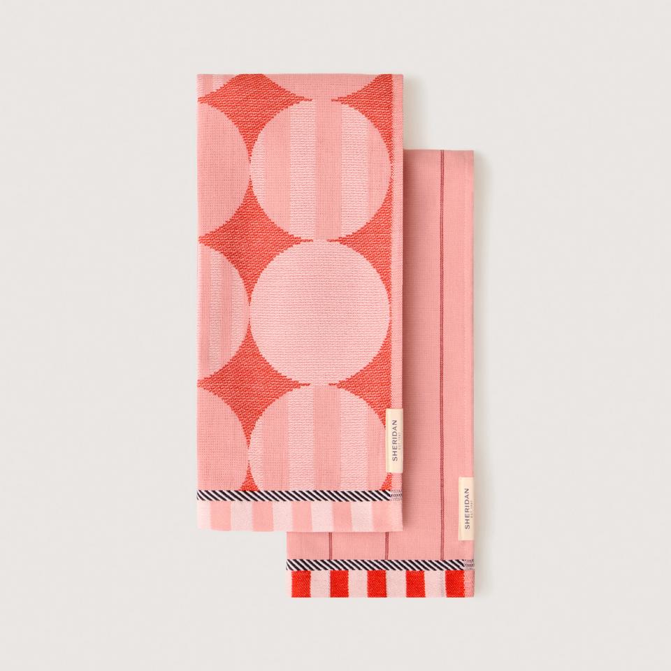 Bauble Tea Towel Set - Two Pack in Poppy