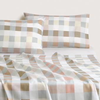 Sheridan Abbotson European Flax Linen Check Flat Sheet (ice)