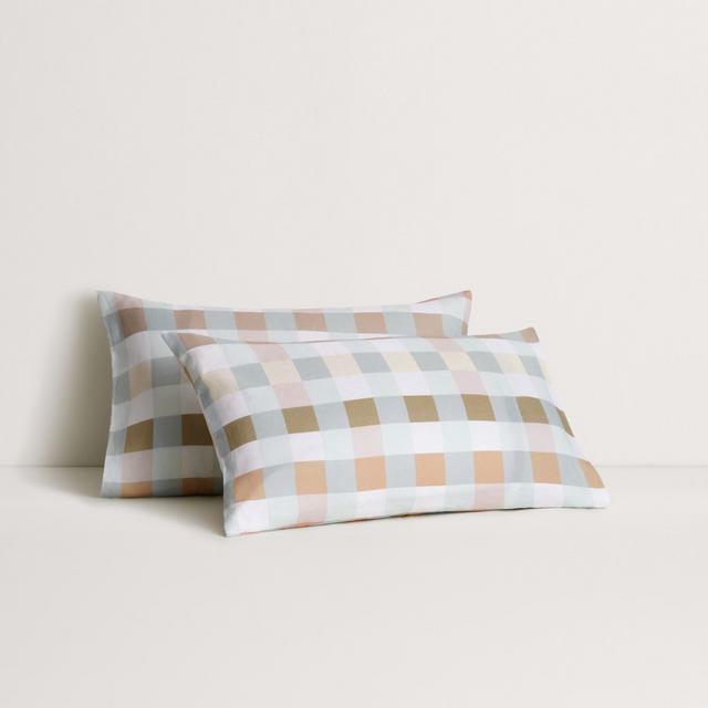 Sheridan Abbotson European Flax Linen Check Pillowcase Pair