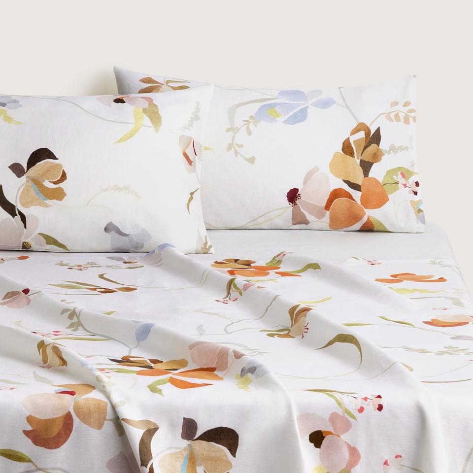 Abbotson European Flax Linen Orchid Flat Sheet in Multi