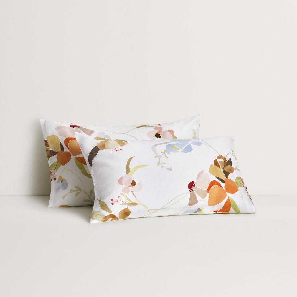 Abbotson European Flax Linen Orchid Pillowcase Pair in Multi