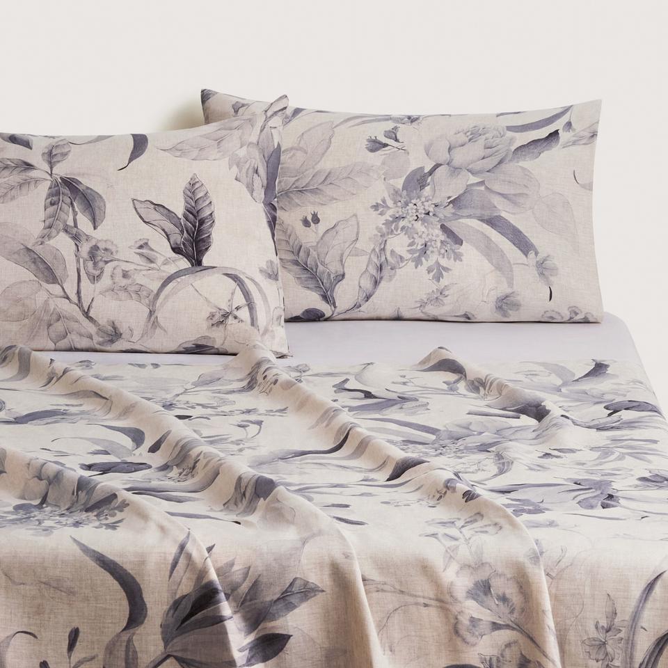 Sheridan Abbotson Linen Flora Flat Sheet