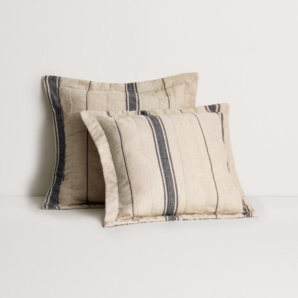 Sheridan Abbotson Linen Wide Ticking Stripe European Sham