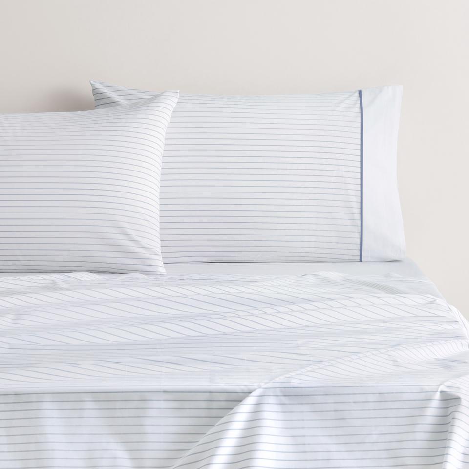 Everyday Cotton Stripe Sheet Set in Light Blue