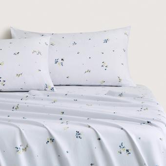 Sheridan Flannelette Flower Field Sheet Set (blue frost)