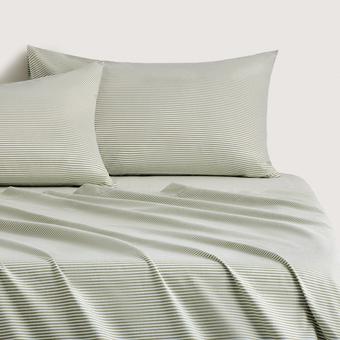Sheridan Flannelette Lenny Stripe Sheet Set (sage)
