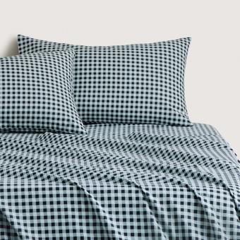 Sheridan Flannelette Mini Gingham Sheet Set (midnight)