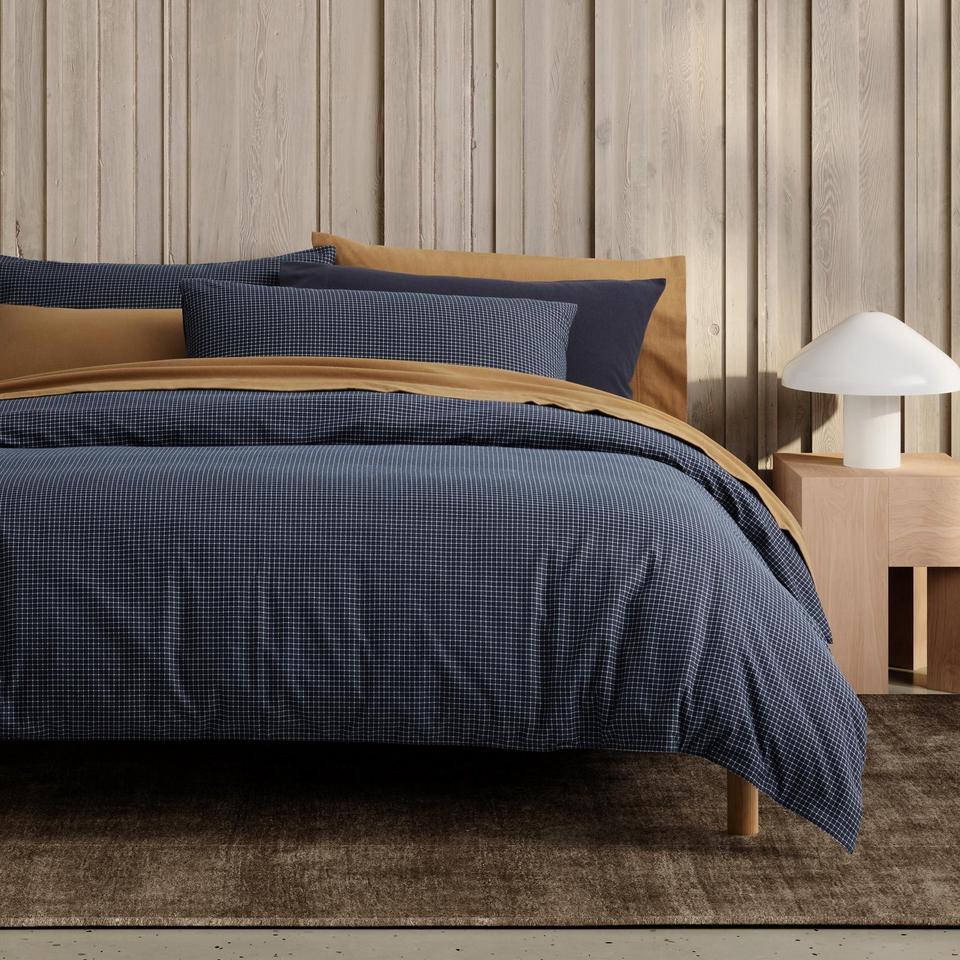 Sheridan Flannelette Mini Windowpane Quilt Cover Set