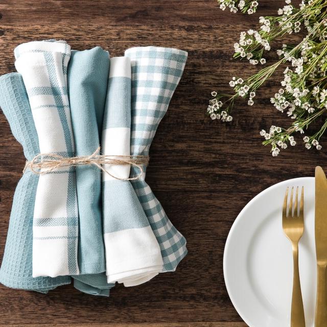 Sheridan Harling Tea Towel Set Blue Gum