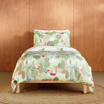 Sheridan Little Camper Kids Quilt Cover Set (Honey Dew)