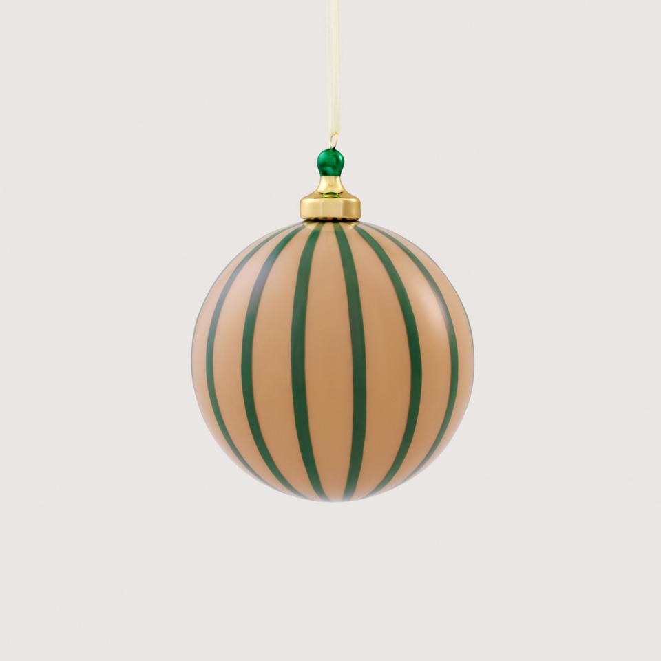 Opaque Vertical Stripe Ball in Green