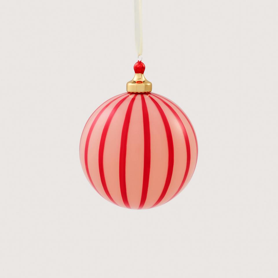 Opaque Vertical Stripe Ball in Poppy