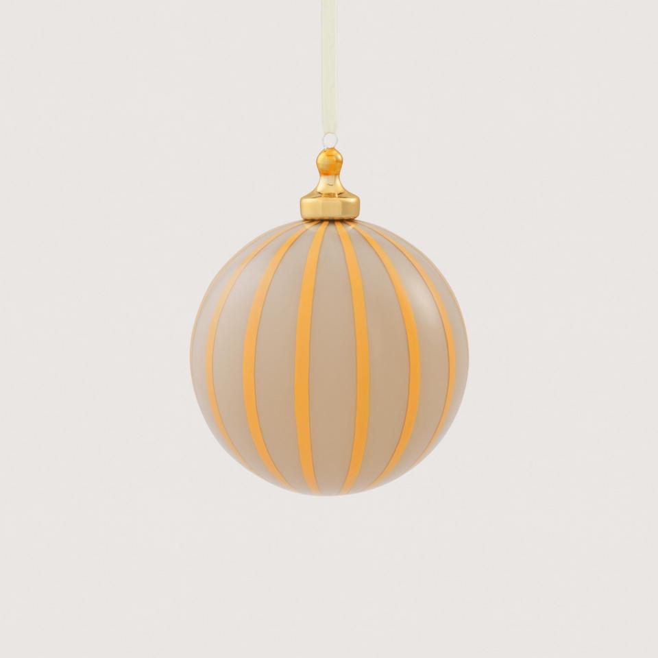 Opaque Vertical Stripe Ball in Marigold