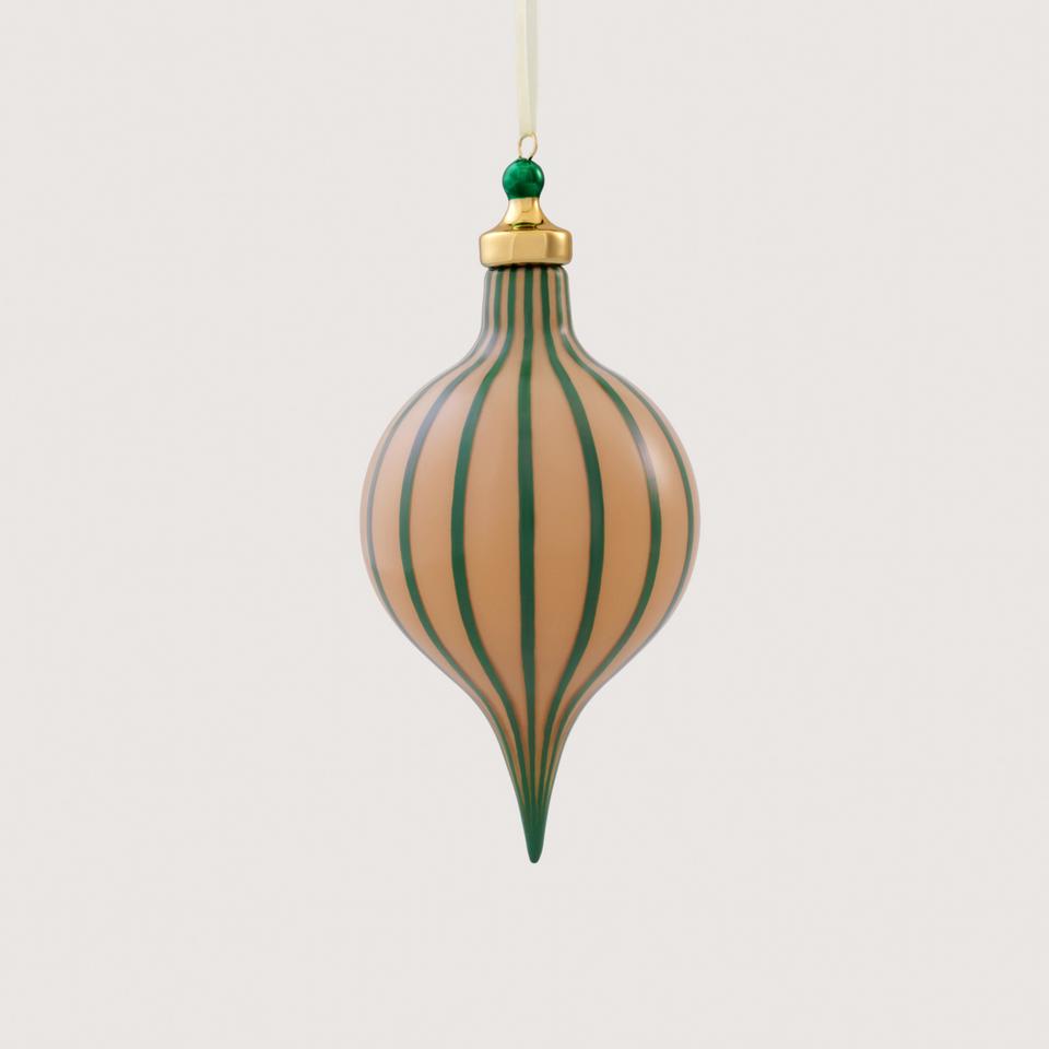 Opaque Vertical Stripe Finial in Green