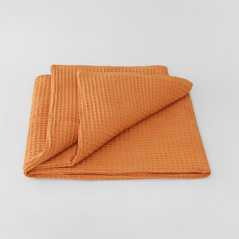 Sheridan Outlet Cotton Jumbo Waffle Blanket in ginger peach