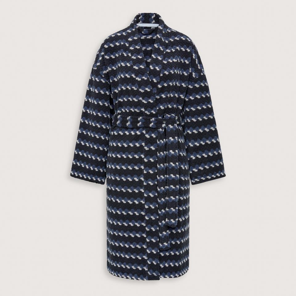 Patterson Stripe Robe in Marine
