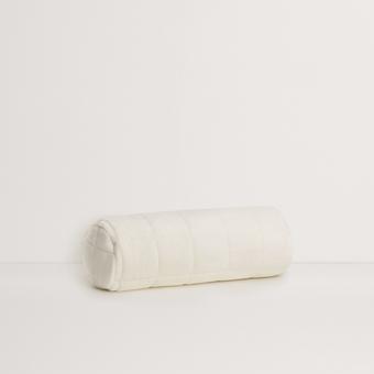 Sheridan Quilted Plush Bolster Cushion (antique white)