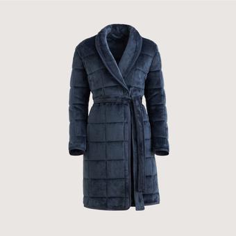 Sheridan Quilted Plush Robe (night shadow)