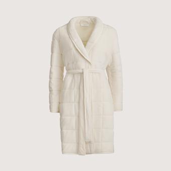 Sheridan Quilted Plush Robe (antique white)