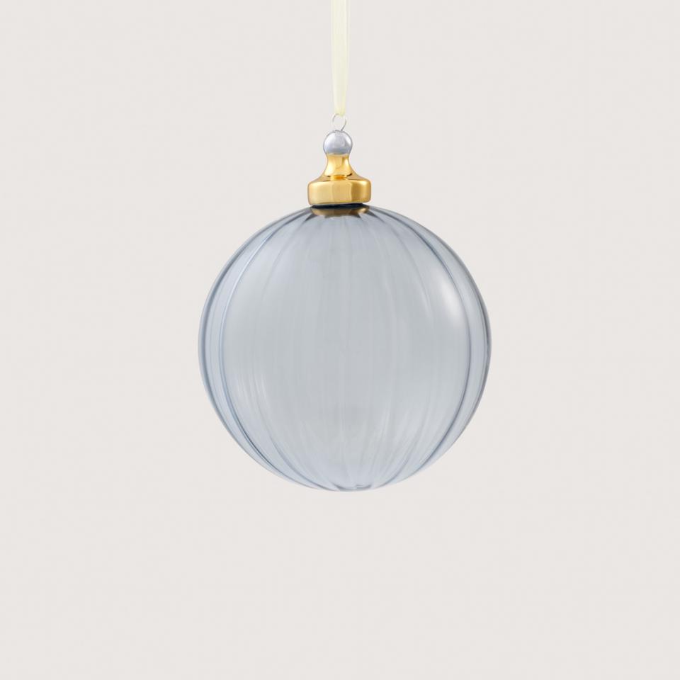 Ribbed Glass Ball in Breeze