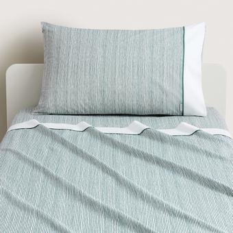 Sheridan Strypie Sheet Set (green smoke)