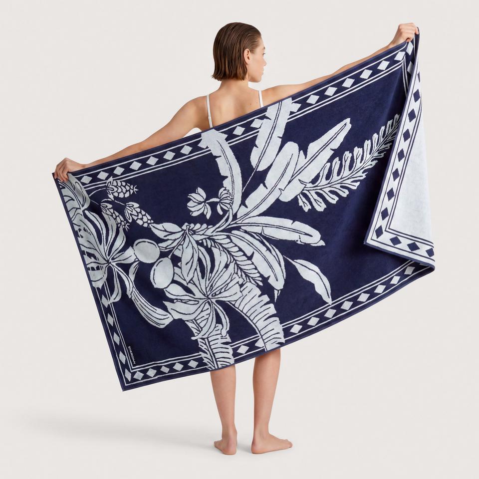 Tropique Beach Towel in Navy
