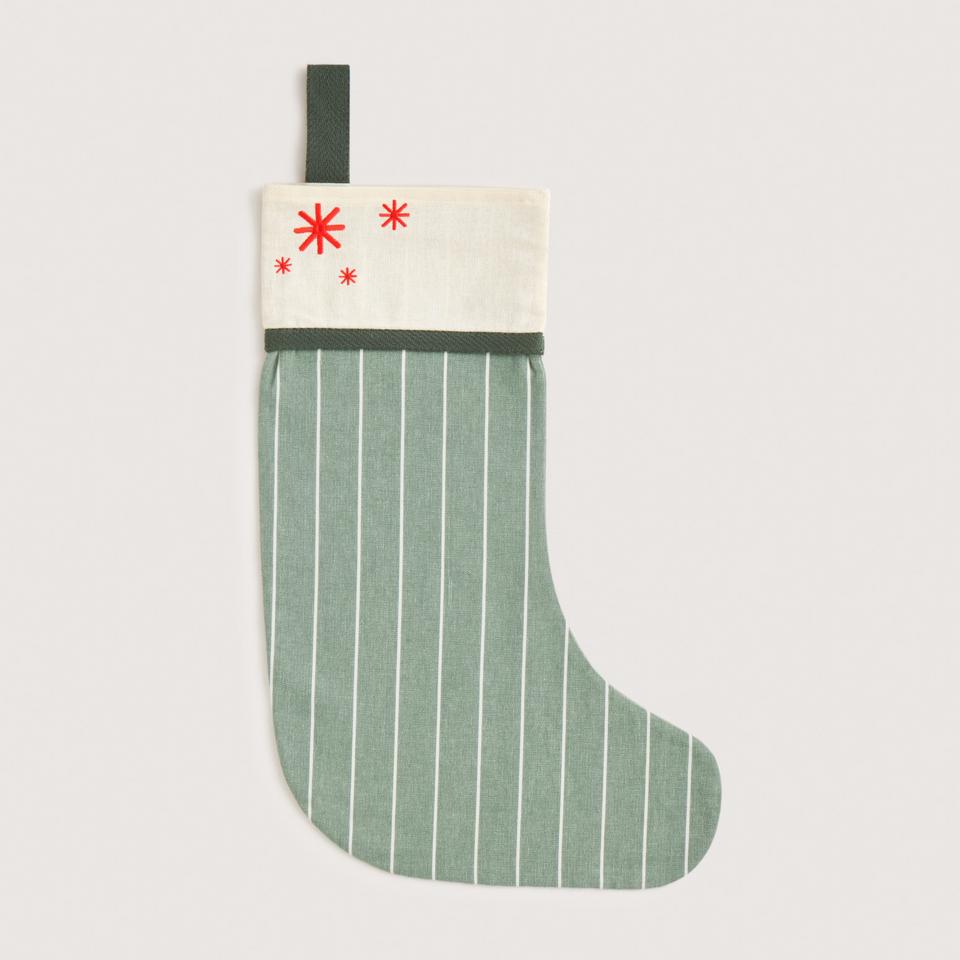 Twinkle Santa Stocking in Sea Green