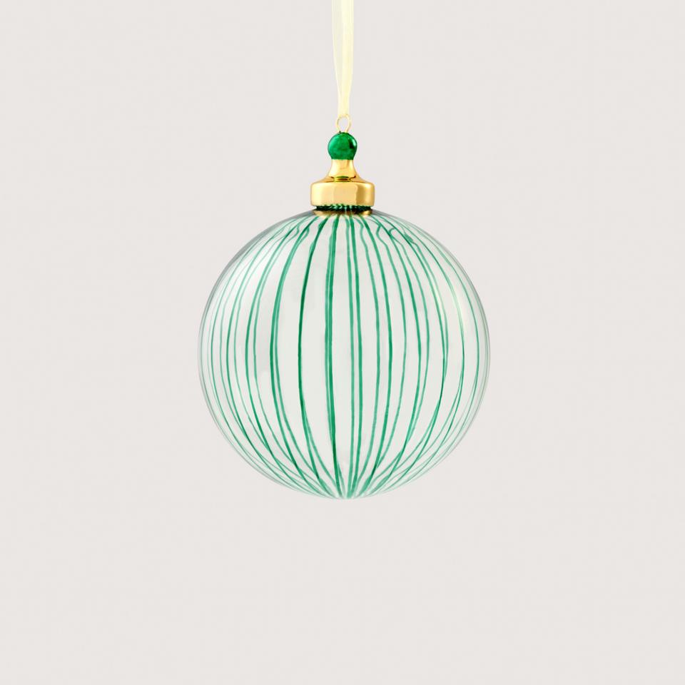 Vertical Stripe Clear Ball in Sea Green