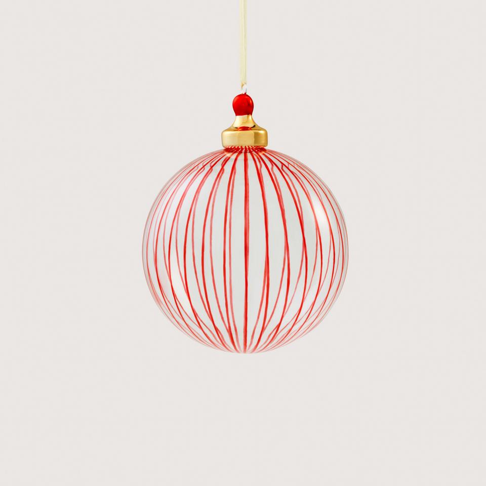 Vertical Stripe Clear Ball in Poppy