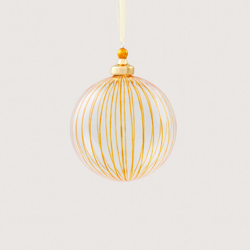 Vertical Stripe Clear Ball in Marigold
