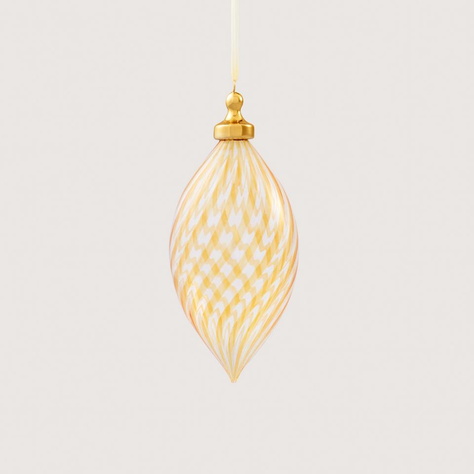Vertical Stripe Clear Finial in Marigold