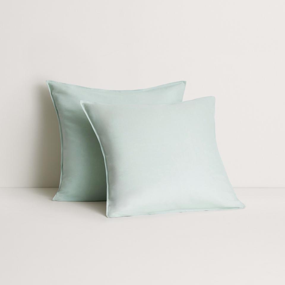 Sheridan Washed Linen Cotton European Pillowcase in Mintcream