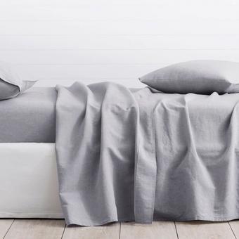 Sheridan Washed Linen Cotton Fitted Sheet (Grey)