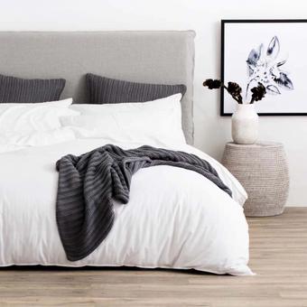 Sheridan Washed Linen Cotton Quilt Cover Set (White)