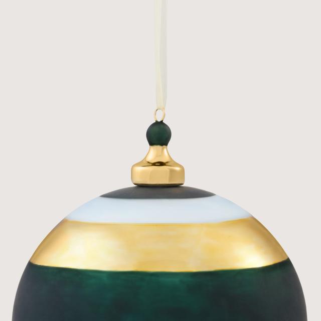 Sheridan Wide Stripe Metallic 12cm Glass Ball