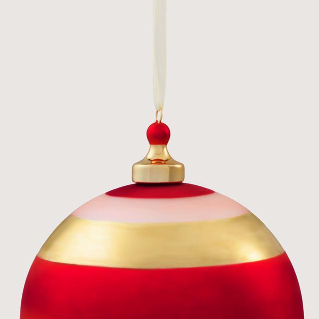 Sheridan Wide Stripe Metallic 12cm Glass Ball